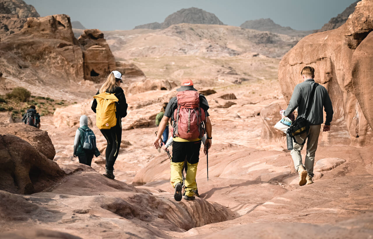 Hiking in Wadi Rum Jordan